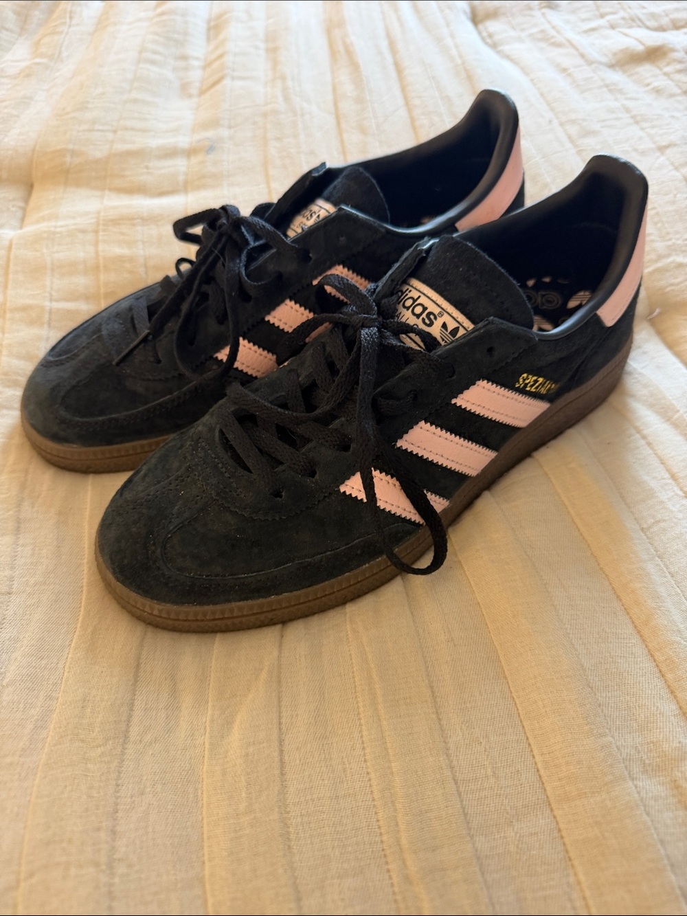 Adidas Spezial - Black/Pink, US W7, Only worn a few times.